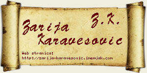 Zarija Karavesović vizit kartica